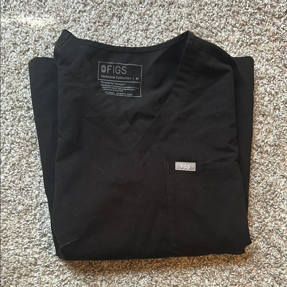 Figs woman catarina black top size medium